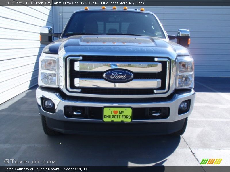 Blue Jeans Metallic / Black 2014 Ford F350 Super Duty Lariat Crew Cab 4x4 Dually