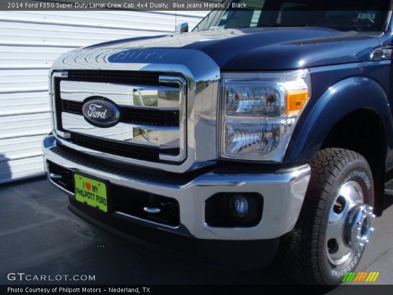 Blue Jeans Metallic / Black 2014 Ford F350 Super Duty Lariat Crew Cab 4x4 Dually
