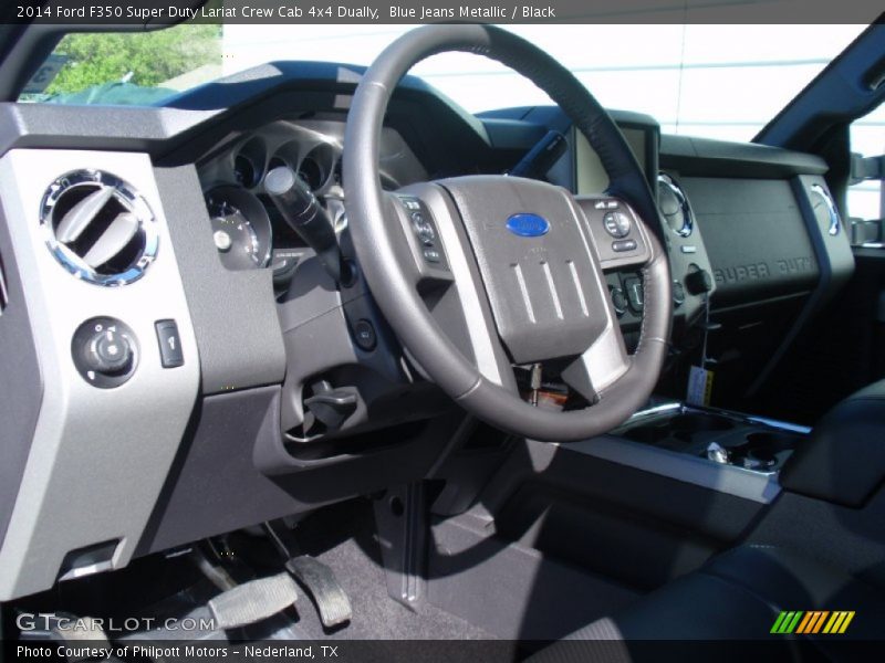 Blue Jeans Metallic / Black 2014 Ford F350 Super Duty Lariat Crew Cab 4x4 Dually