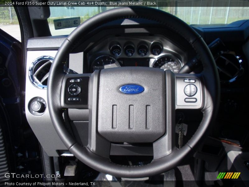 Blue Jeans Metallic / Black 2014 Ford F350 Super Duty Lariat Crew Cab 4x4 Dually