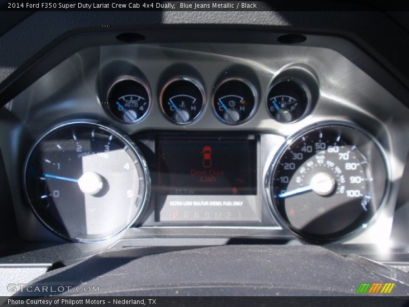 Blue Jeans Metallic / Black 2014 Ford F350 Super Duty Lariat Crew Cab 4x4 Dually