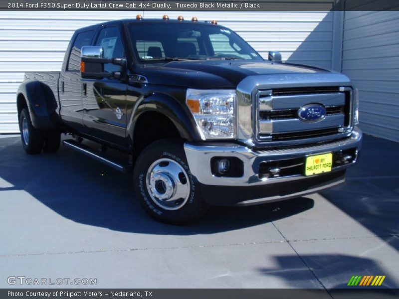 Tuxedo Black Metallic / Black 2014 Ford F350 Super Duty Lariat Crew Cab 4x4 Dually