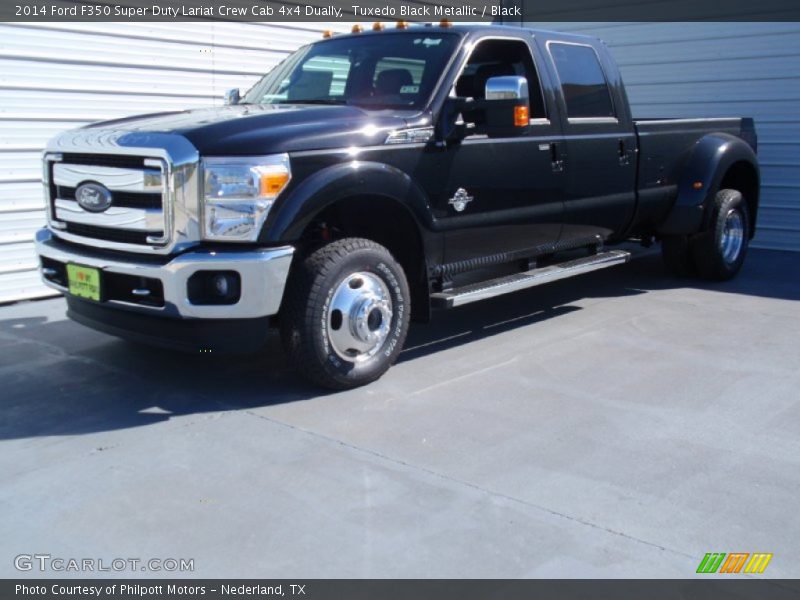 Tuxedo Black Metallic / Black 2014 Ford F350 Super Duty Lariat Crew Cab 4x4 Dually