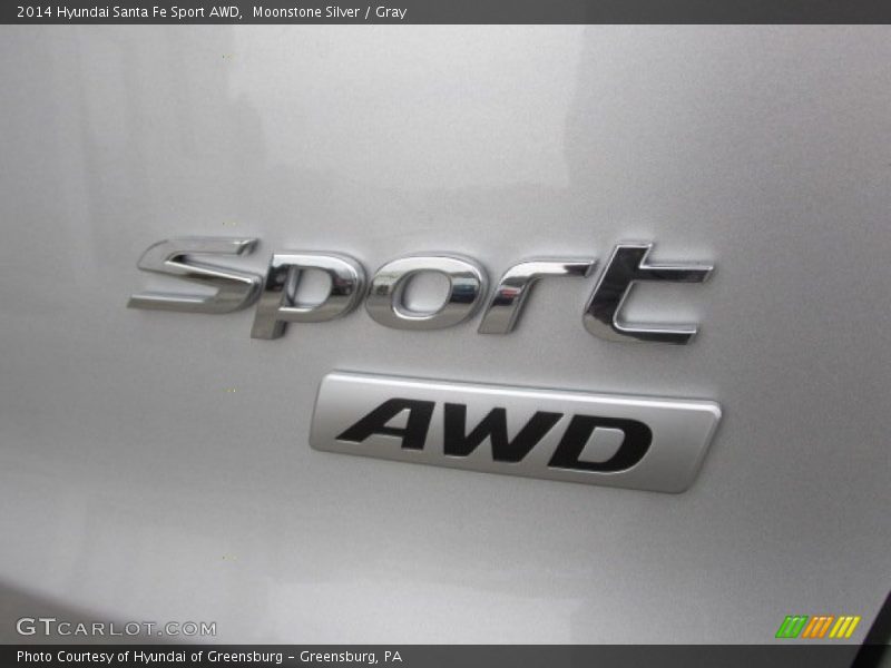 Moonstone Silver / Gray 2014 Hyundai Santa Fe Sport AWD