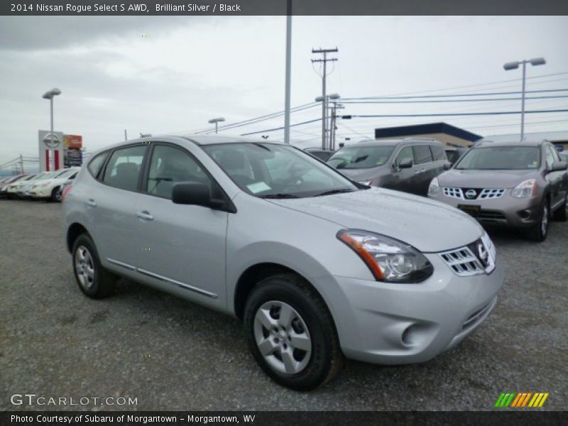 Brilliant Silver / Black 2014 Nissan Rogue Select S AWD