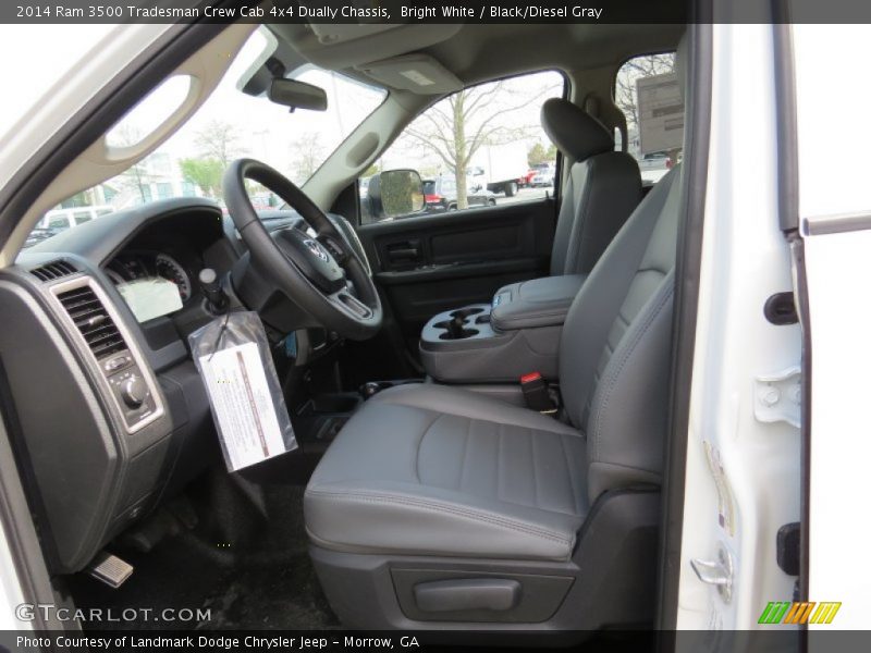 Bright White / Black/Diesel Gray 2014 Ram 3500 Tradesman Crew Cab 4x4 Dually Chassis
