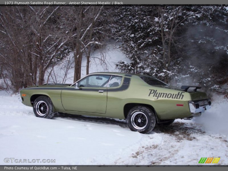 Amber Sherwood Metallic / Black 1973 Plymouth Satellite Road Runner