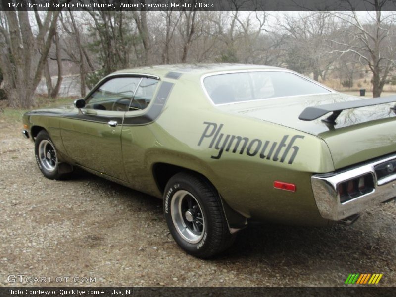 Amber Sherwood Metallic / Black 1973 Plymouth Satellite Road Runner