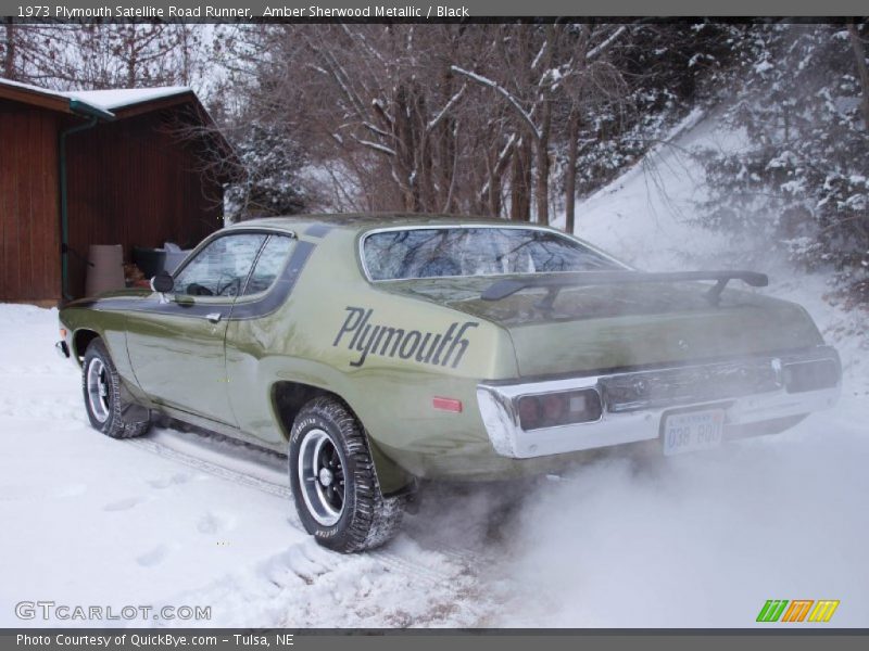 Amber Sherwood Metallic / Black 1973 Plymouth Satellite Road Runner