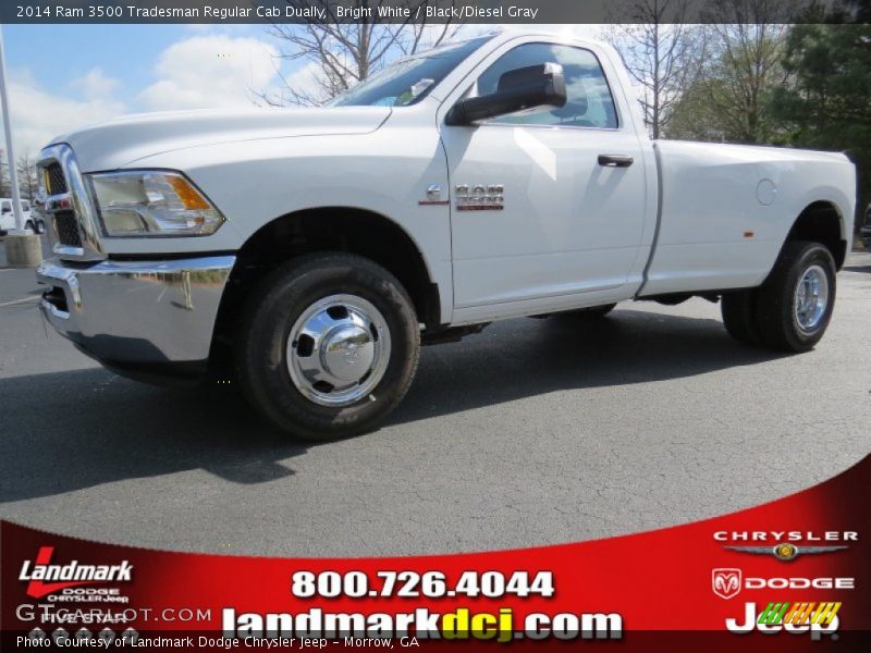 Bright White / Black/Diesel Gray 2014 Ram 3500 Tradesman Regular Cab Dually