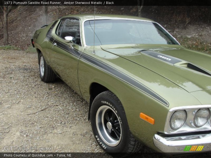 Amber Sherwood Metallic / Black 1973 Plymouth Satellite Road Runner