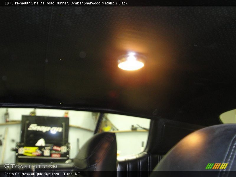 Amber Sherwood Metallic / Black 1973 Plymouth Satellite Road Runner