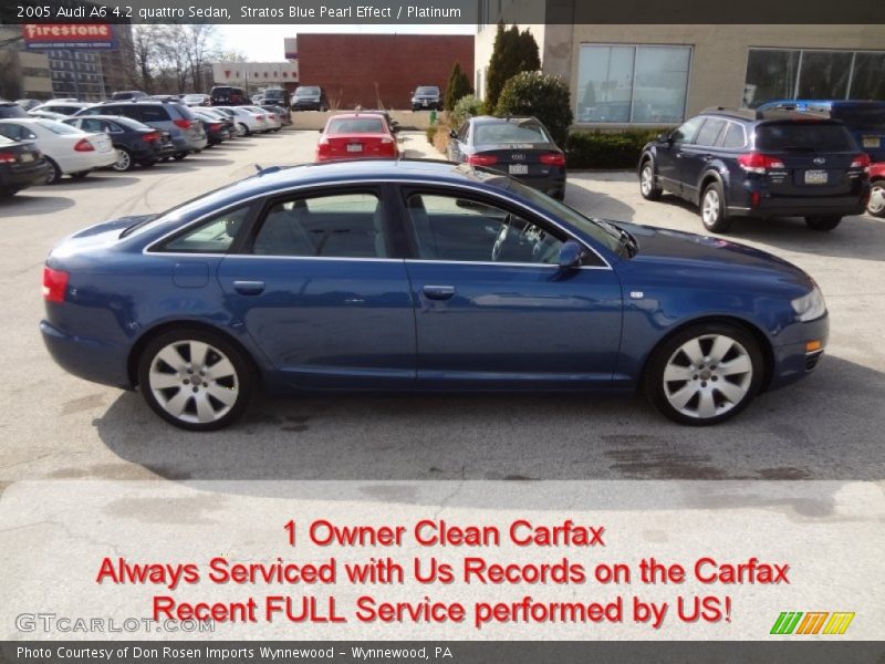 Stratos Blue Pearl Effect / Platinum 2005 Audi A6 4.2 quattro Sedan