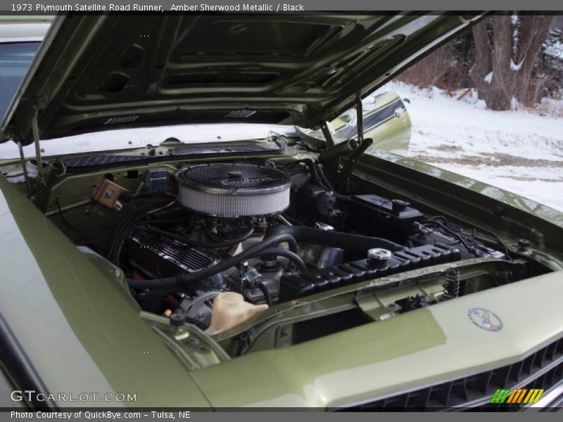 Amber Sherwood Metallic / Black 1973 Plymouth Satellite Road Runner