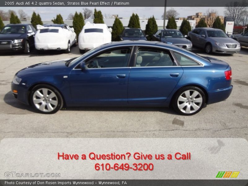 Stratos Blue Pearl Effect / Platinum 2005 Audi A6 4.2 quattro Sedan