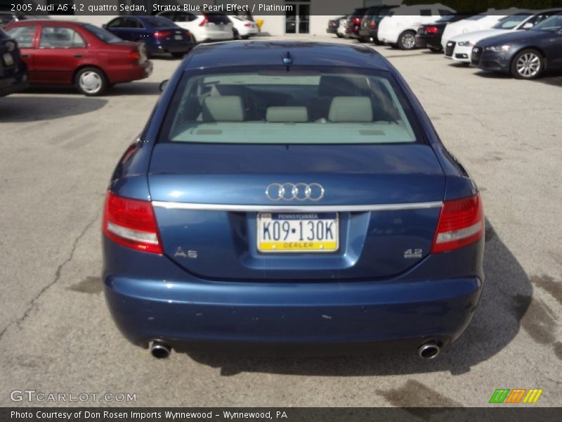 Stratos Blue Pearl Effect / Platinum 2005 Audi A6 4.2 quattro Sedan