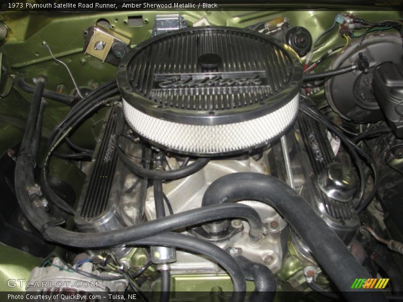 Amber Sherwood Metallic / Black 1973 Plymouth Satellite Road Runner