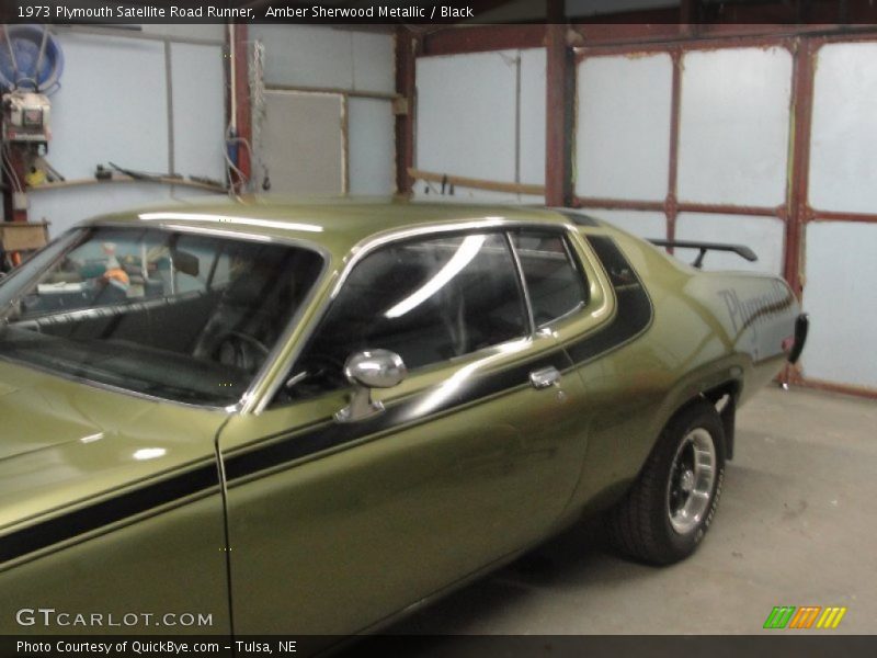 Amber Sherwood Metallic / Black 1973 Plymouth Satellite Road Runner