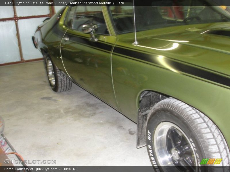Amber Sherwood Metallic / Black 1973 Plymouth Satellite Road Runner