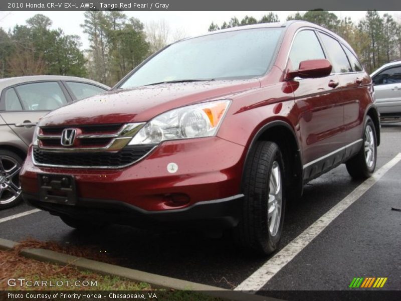 Tango Red Pearl / Gray 2010 Honda CR-V EX-L AWD