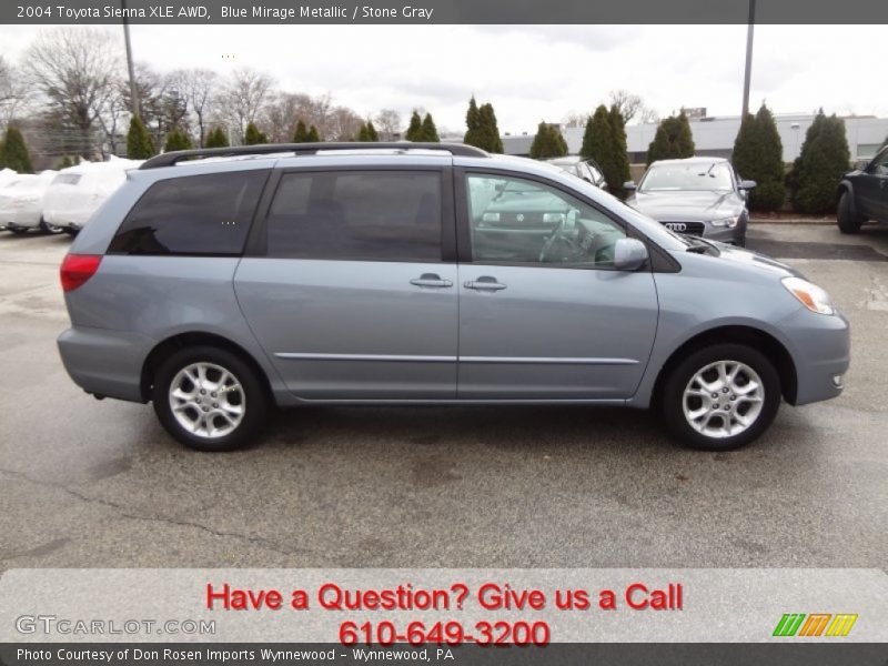 Blue Mirage Metallic / Stone Gray 2004 Toyota Sienna XLE AWD