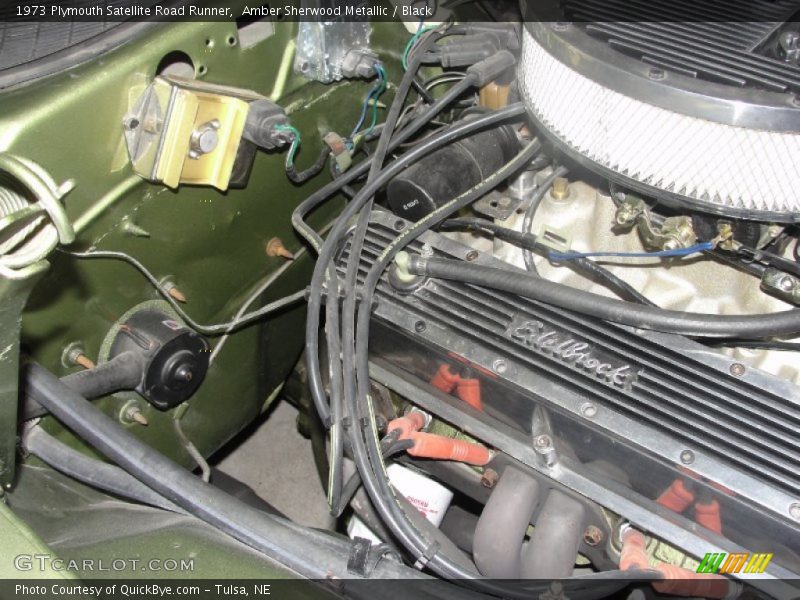 Amber Sherwood Metallic / Black 1973 Plymouth Satellite Road Runner