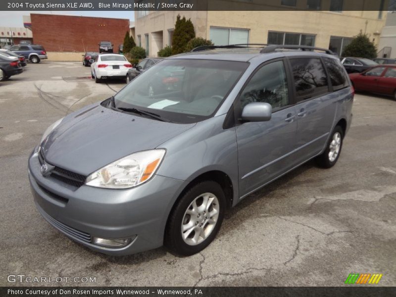 Blue Mirage Metallic / Stone Gray 2004 Toyota Sienna XLE AWD