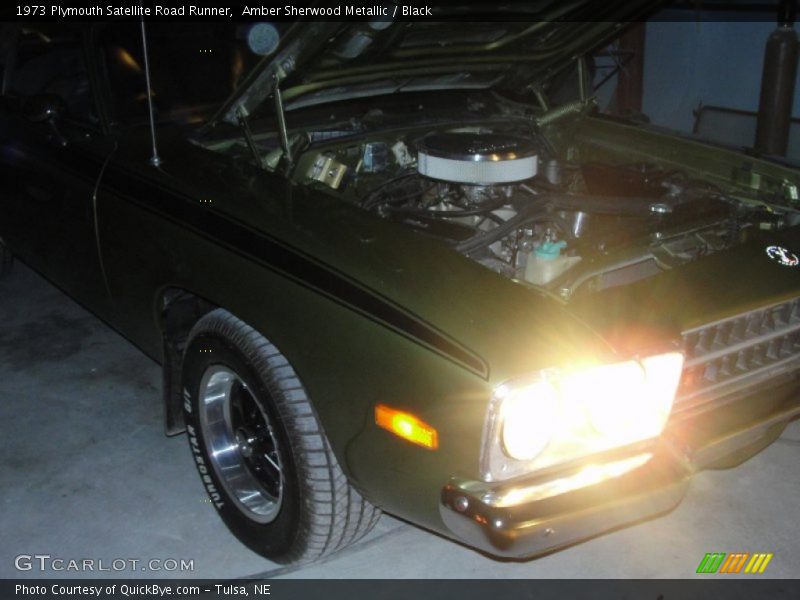 Amber Sherwood Metallic / Black 1973 Plymouth Satellite Road Runner