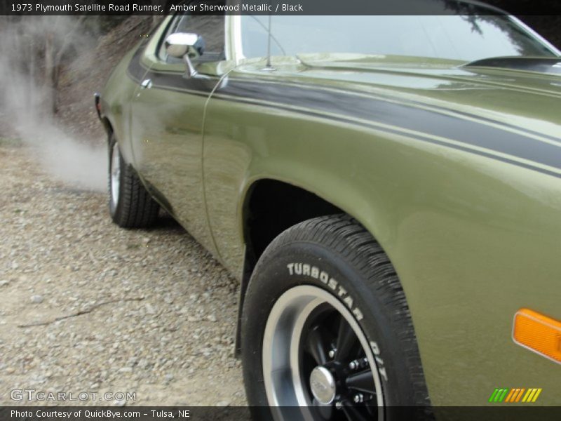 Amber Sherwood Metallic / Black 1973 Plymouth Satellite Road Runner