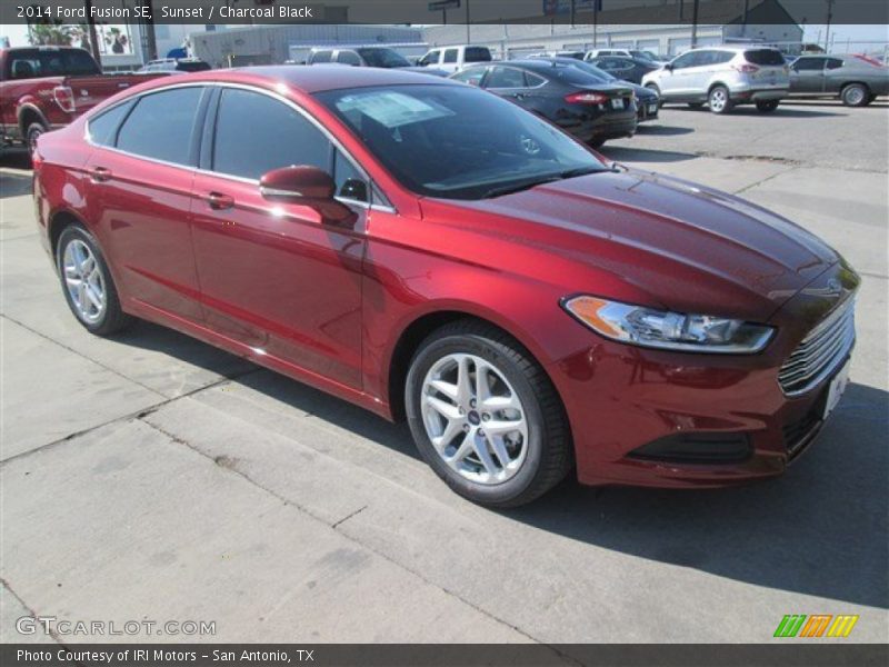Sunset / Charcoal Black 2014 Ford Fusion SE