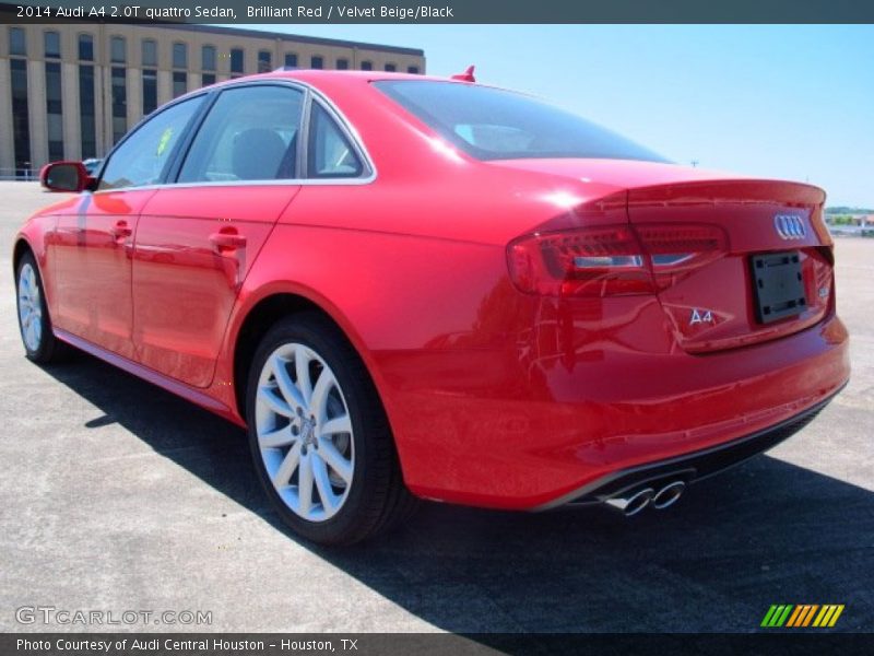Brilliant Red / Velvet Beige/Black 2014 Audi A4 2.0T quattro Sedan