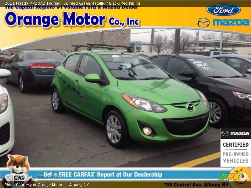 Spirited Green Metallic / Black/Red Piping 2011 Mazda MAZDA2 Touring