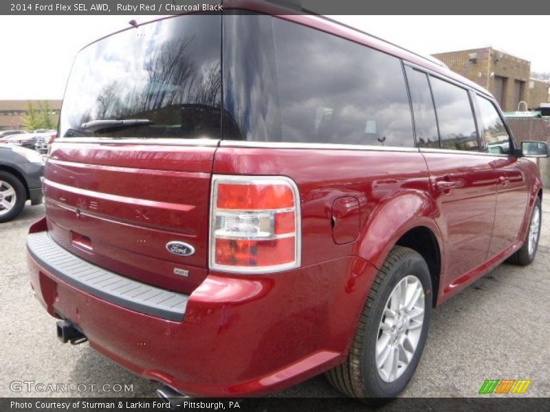 Ruby Red / Charcoal Black 2014 Ford Flex SEL AWD