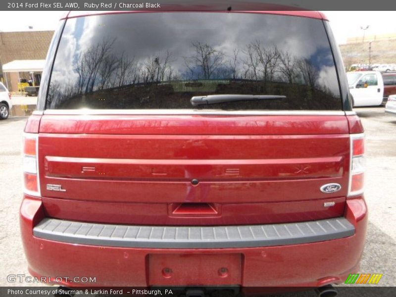 Ruby Red / Charcoal Black 2014 Ford Flex SEL AWD