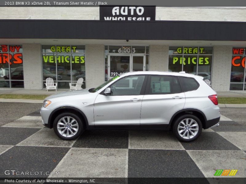 Titanium Silver Metallic / Black 2013 BMW X3 xDrive 28i