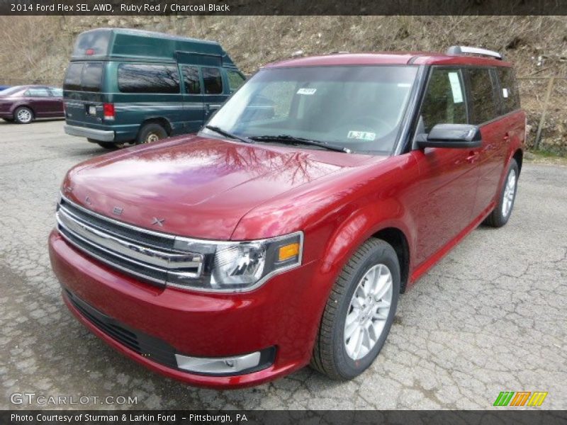 Ruby Red / Charcoal Black 2014 Ford Flex SEL AWD