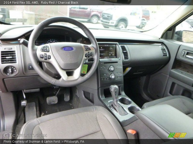 Ruby Red / Charcoal Black 2014 Ford Flex SEL AWD