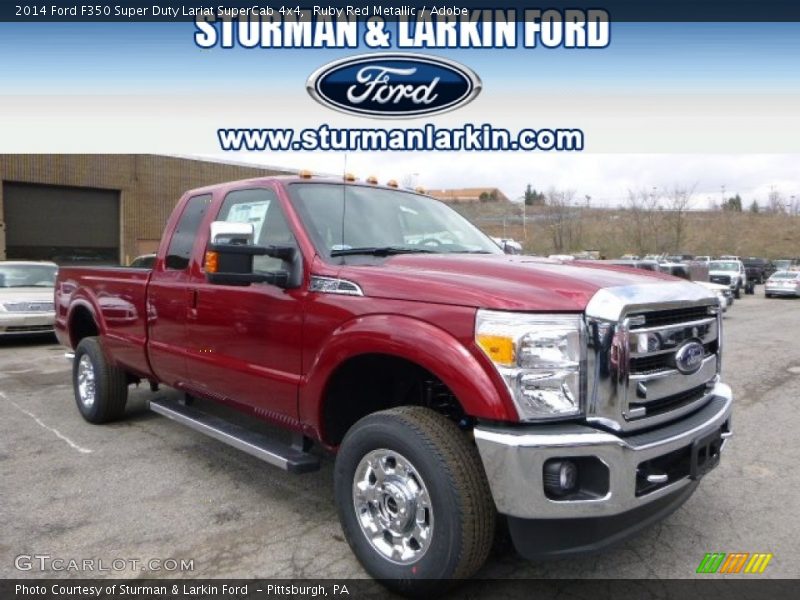 Ruby Red Metallic / Adobe 2014 Ford F350 Super Duty Lariat SuperCab 4x4