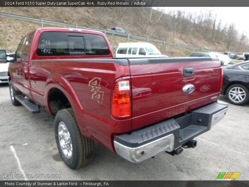 Ruby Red Metallic / Adobe 2014 Ford F350 Super Duty Lariat SuperCab 4x4