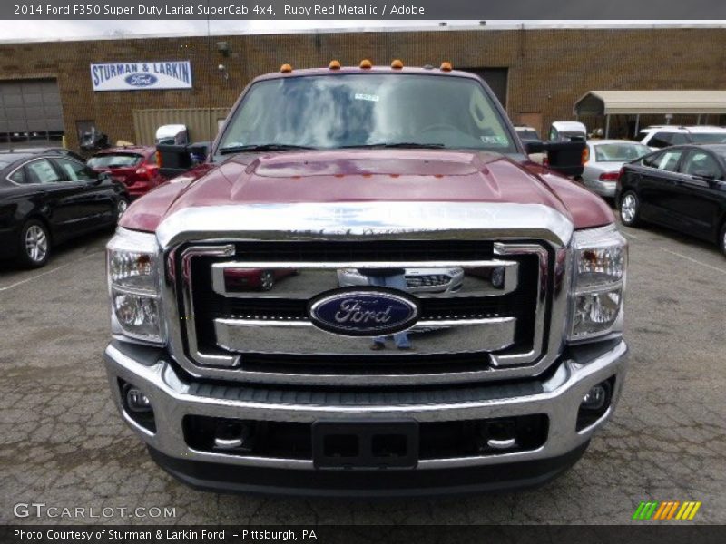 Ruby Red Metallic / Adobe 2014 Ford F350 Super Duty Lariat SuperCab 4x4