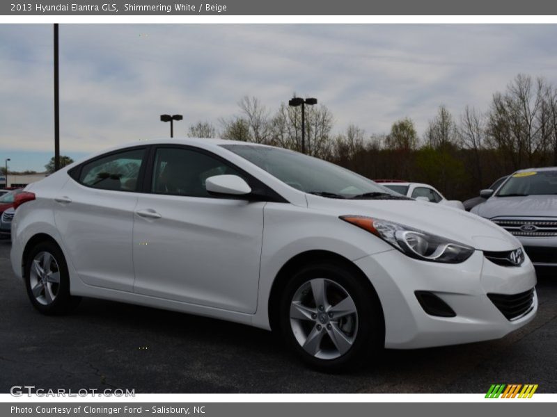 Shimmering White / Beige 2013 Hyundai Elantra GLS