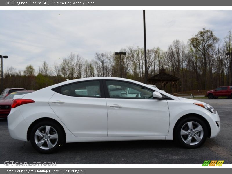 Shimmering White / Beige 2013 Hyundai Elantra GLS