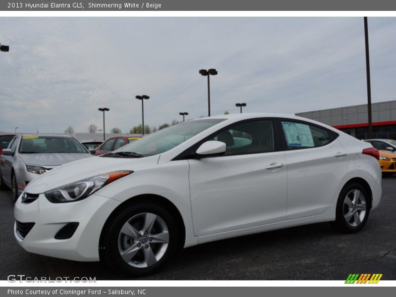 Shimmering White / Beige 2013 Hyundai Elantra GLS