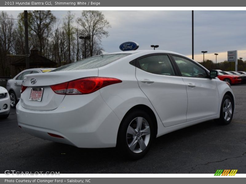 Shimmering White / Beige 2013 Hyundai Elantra GLS
