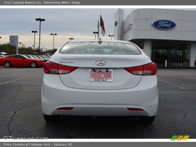 Shimmering White / Beige 2013 Hyundai Elantra GLS