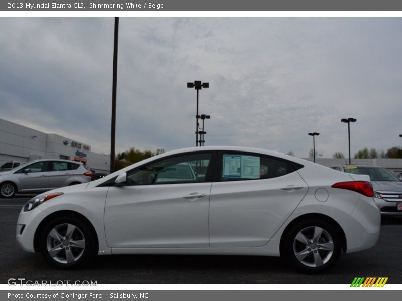 Shimmering White / Beige 2013 Hyundai Elantra GLS