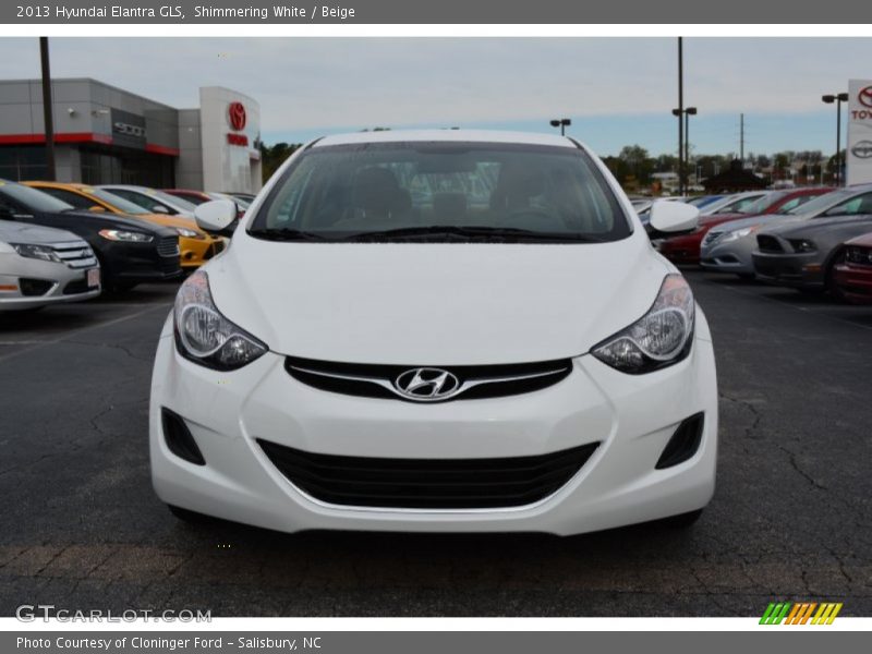 Shimmering White / Beige 2013 Hyundai Elantra GLS