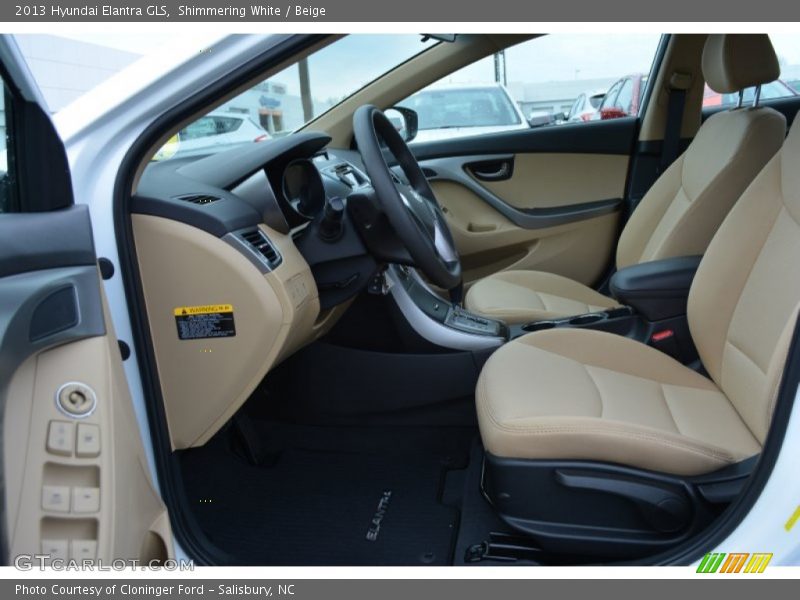 Shimmering White / Beige 2013 Hyundai Elantra GLS