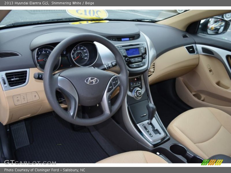 Shimmering White / Beige 2013 Hyundai Elantra GLS