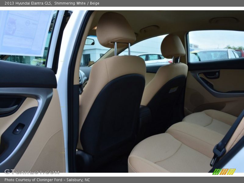Shimmering White / Beige 2013 Hyundai Elantra GLS